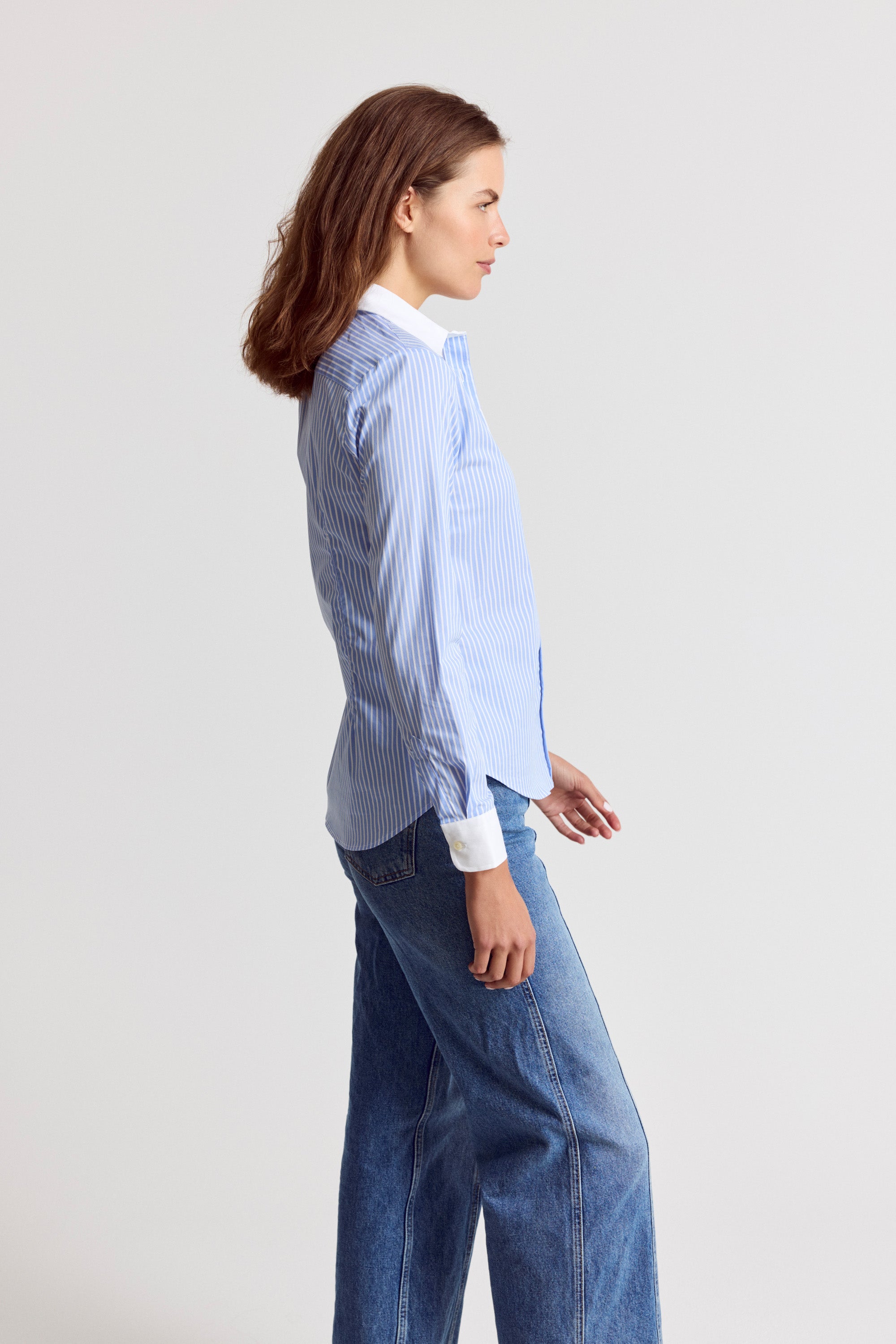 The Shirt by Rochelle Behrens - The Icon Shirt in Stripe - Sky Blue ...