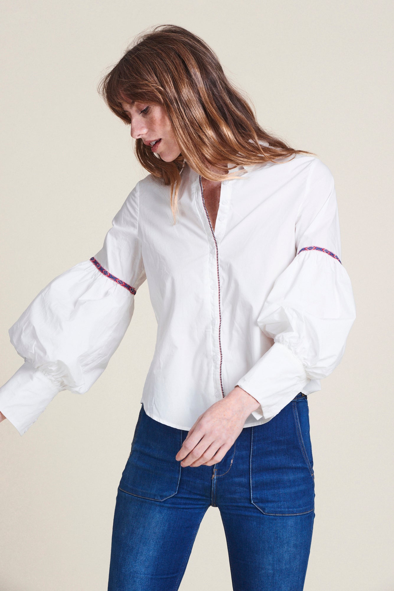 Molly Lace Up Long Sleeve Shirt