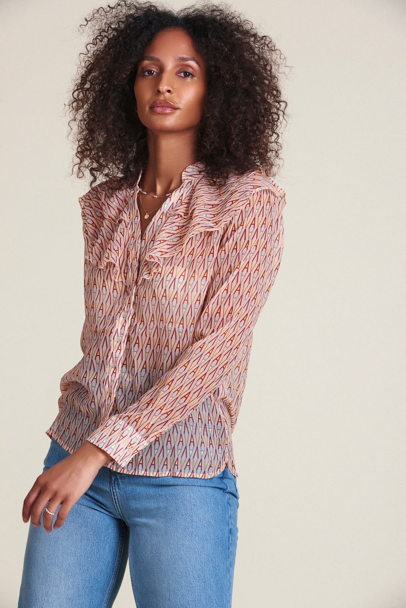 The Ruffled Chiffon Shirt