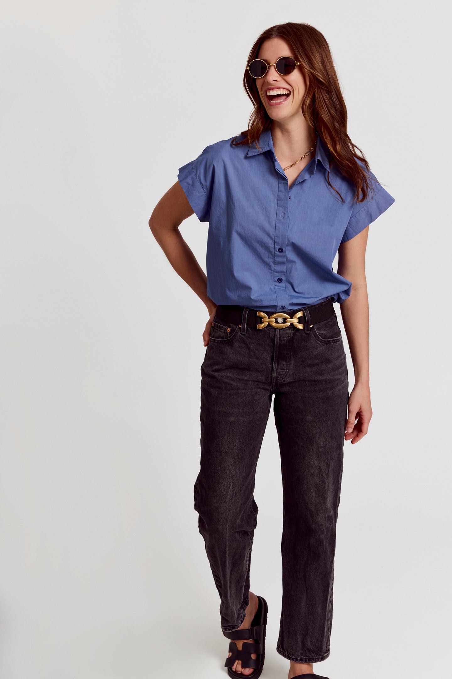 The Short Sleeve Boyfriend Shirt in Cotton