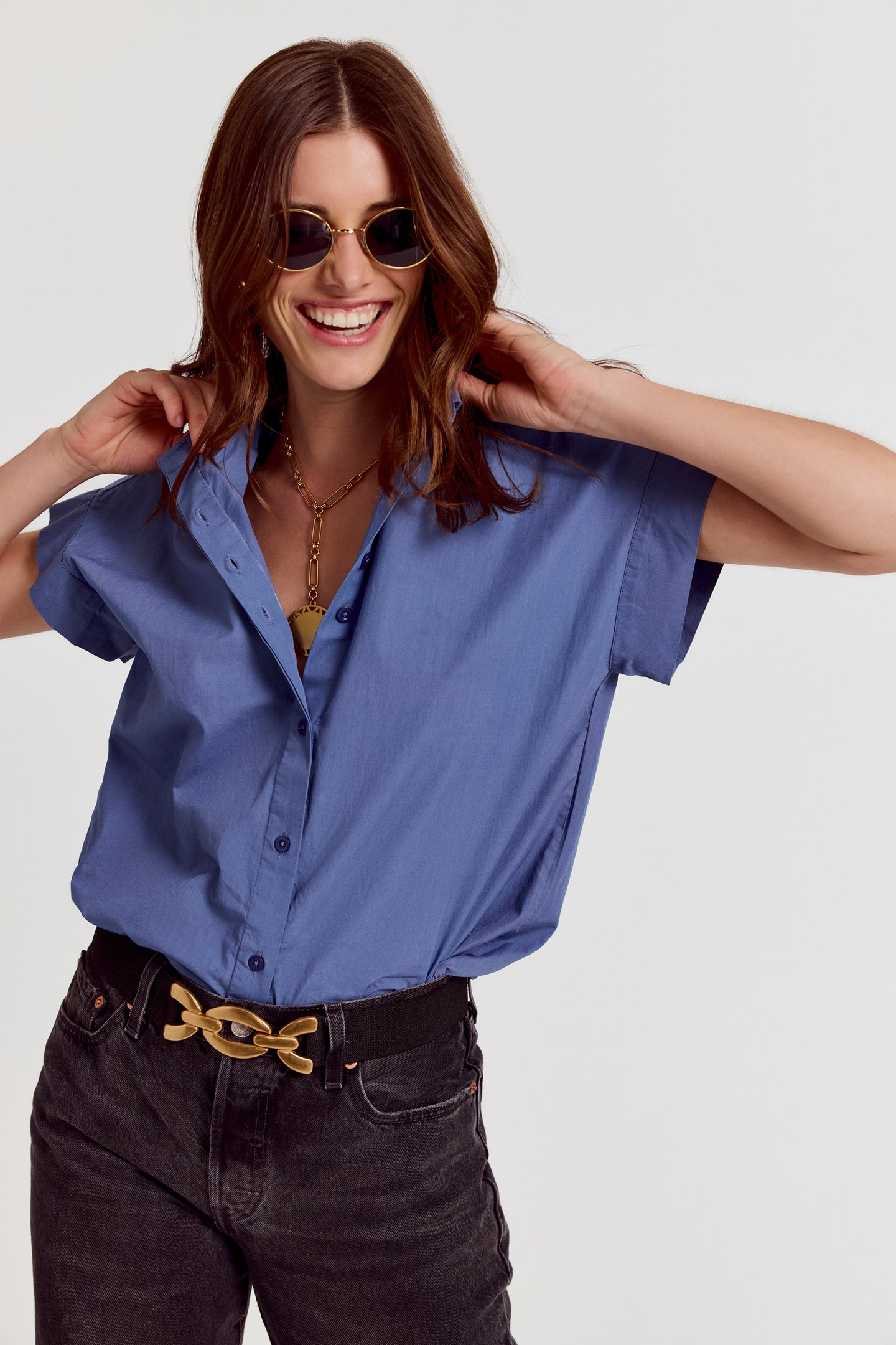 The Short Sleeve Boyfriend Shirt in Cotton