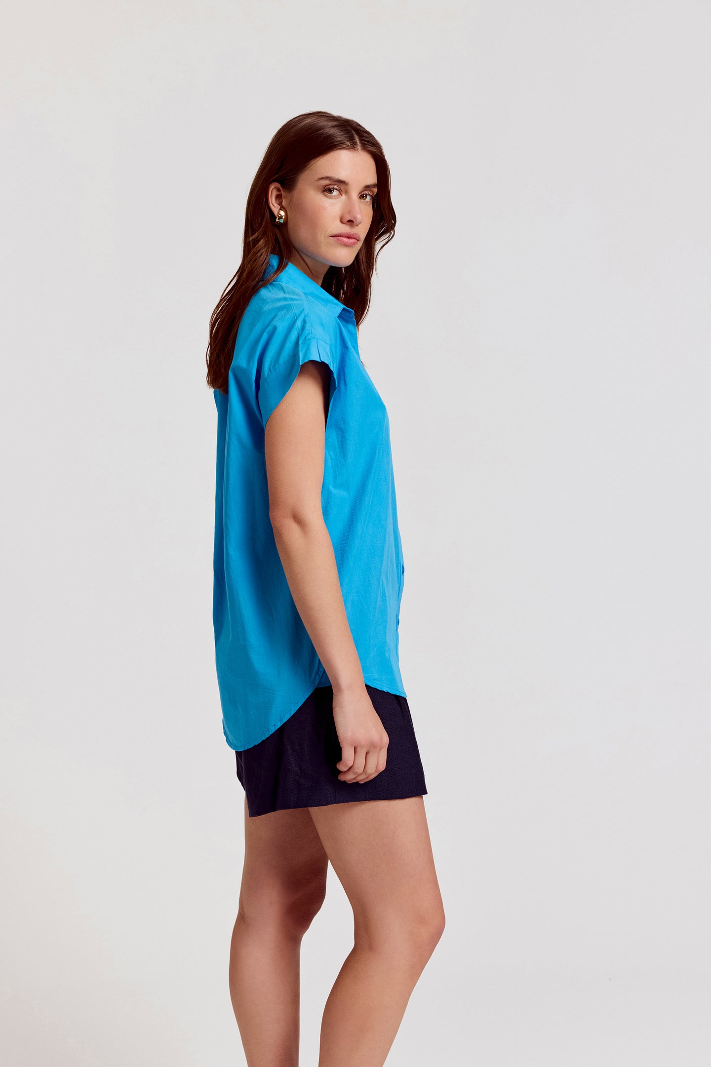 The Short Sleeve Boyfriend Shirt in Cotton
