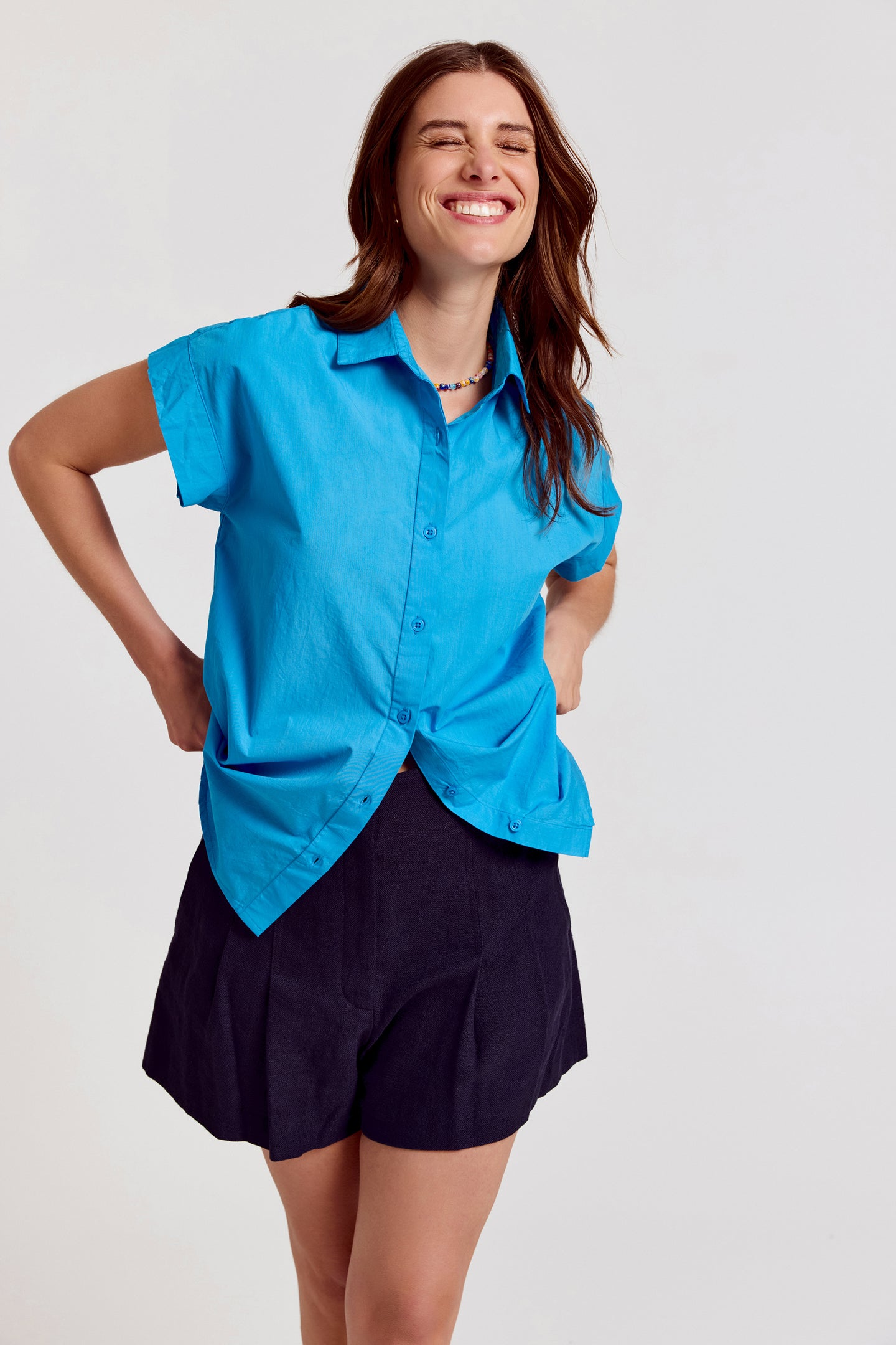 The Short Sleeve Boyfriend Shirt in Cotton