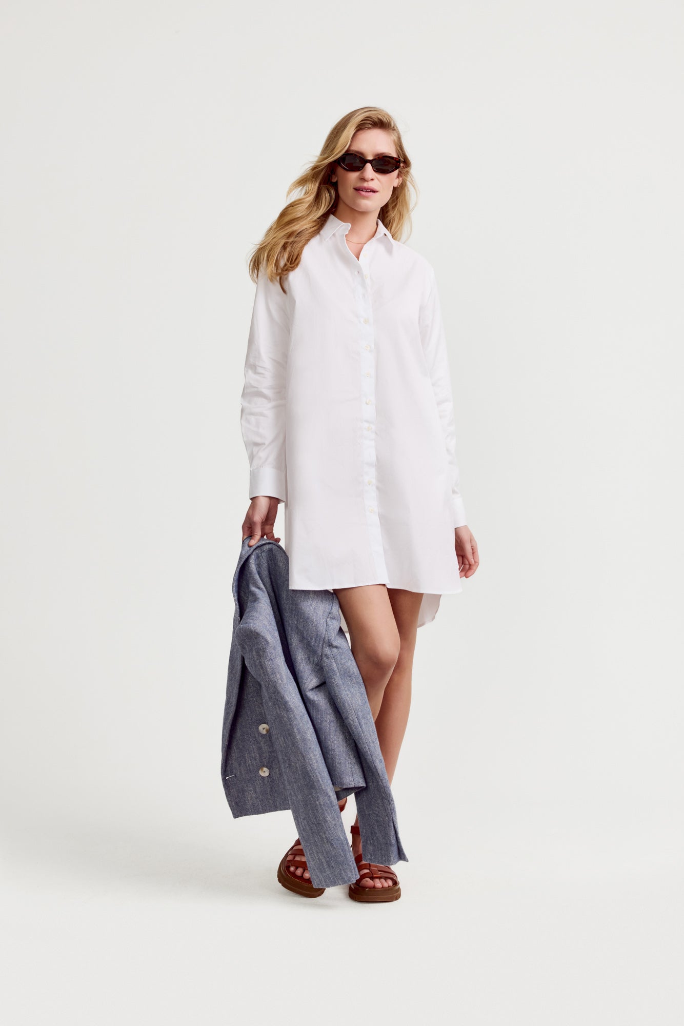 button down t shirt dress Anineo Striped Lapel Women Blue White Striped Midi Tshirt Dress Summer Functional Pockets Classic Daliywear BUTTON DOWN SHIRT details Ladyful Women Casual Button Down