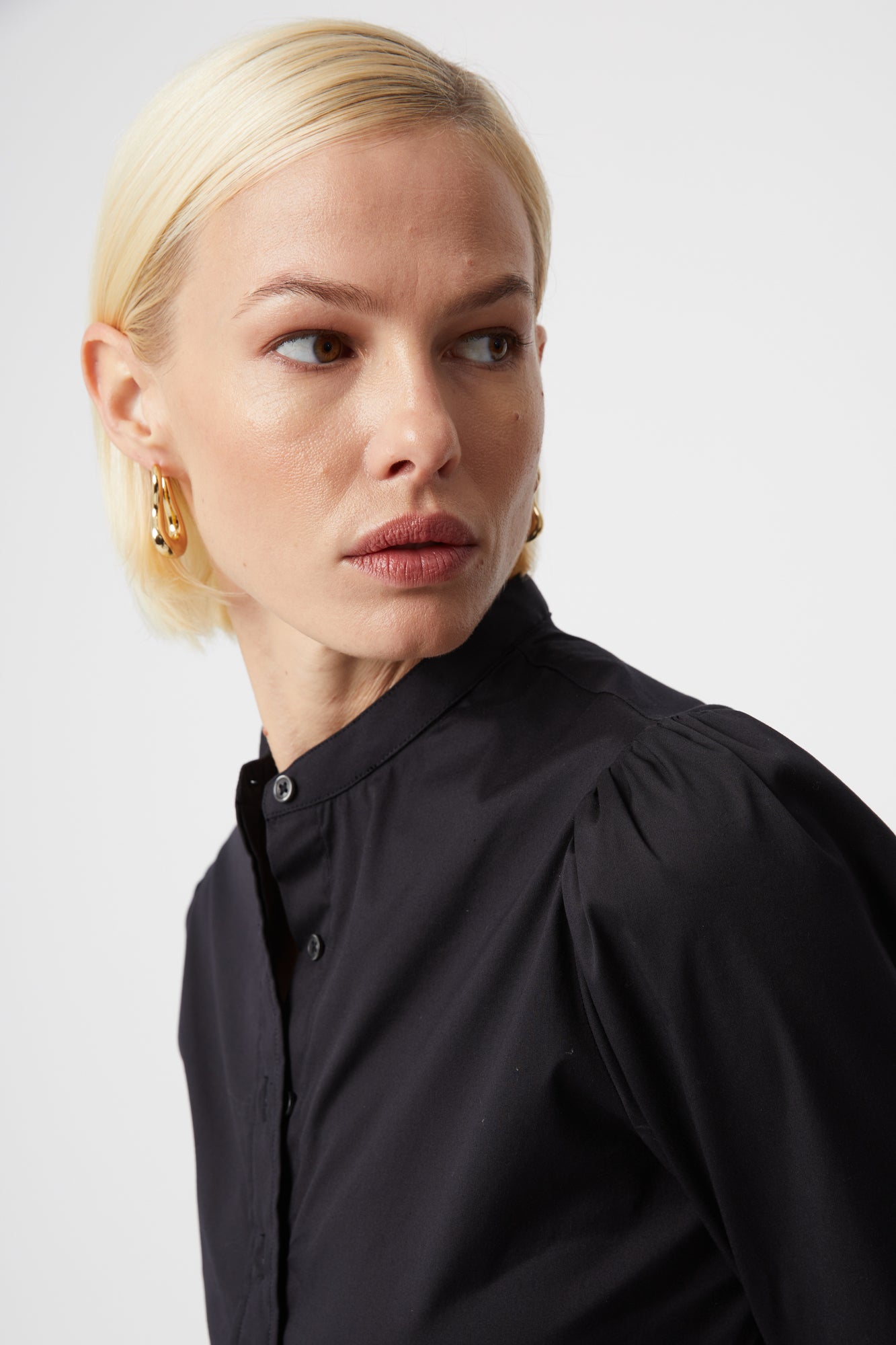 The Shirt by Rochelle Behrens - The Puffed Shoulder Shirt - Black