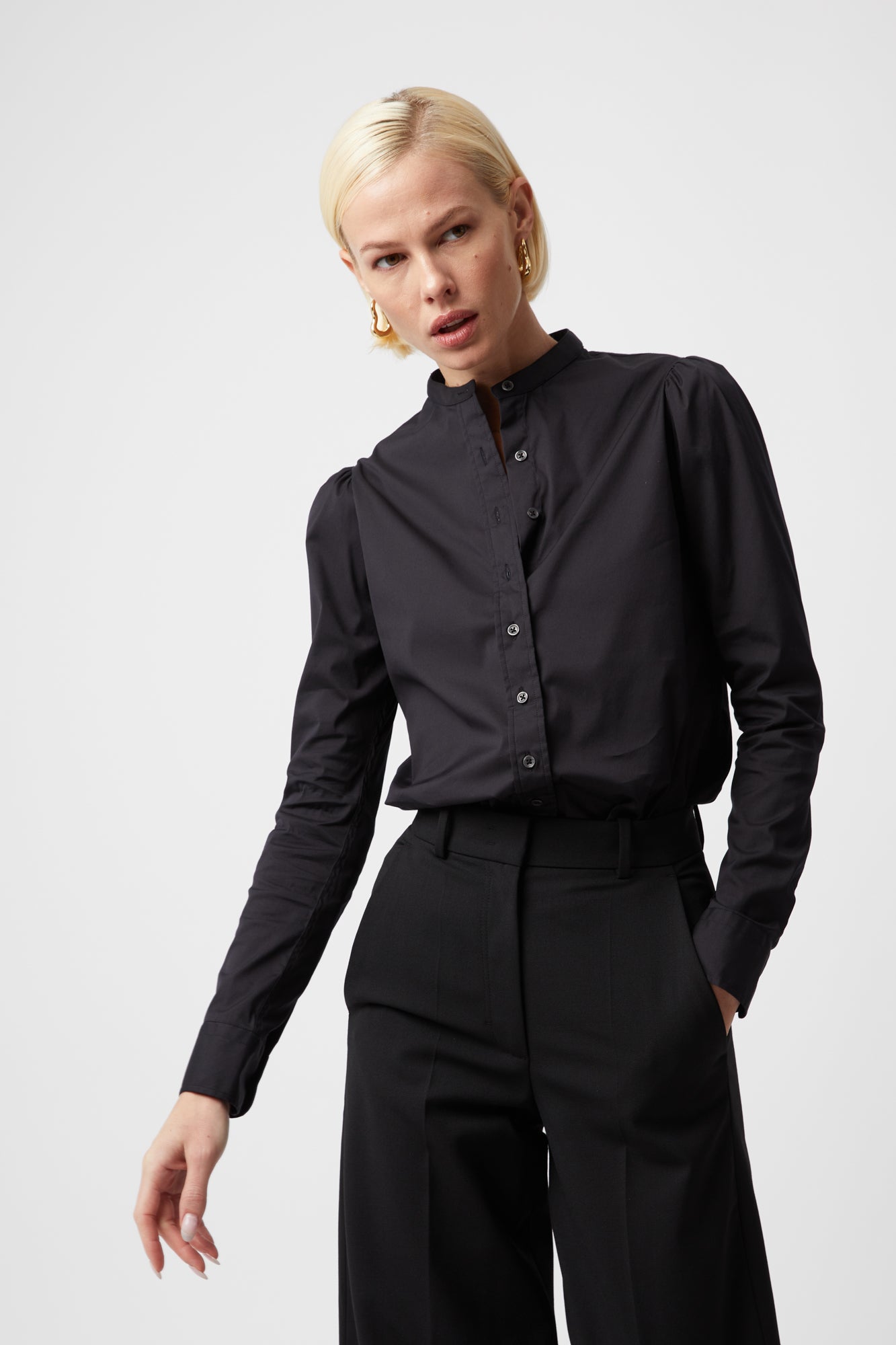 The Puff Shoulder Shirt Black / XXS The Puff Shoulder Shirt Black / XXS