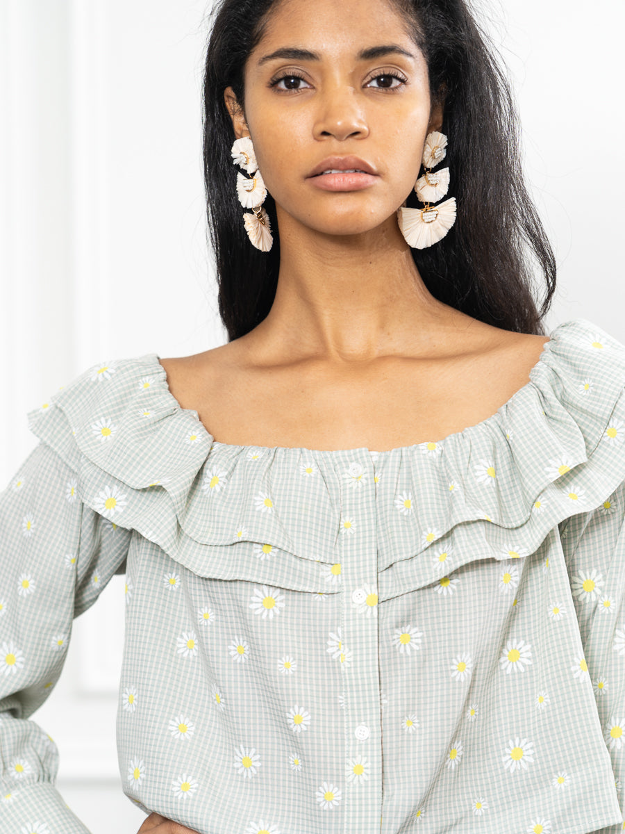 The Shirt by Rochelle Behrens - The Capri Shirt - Mint Daisy