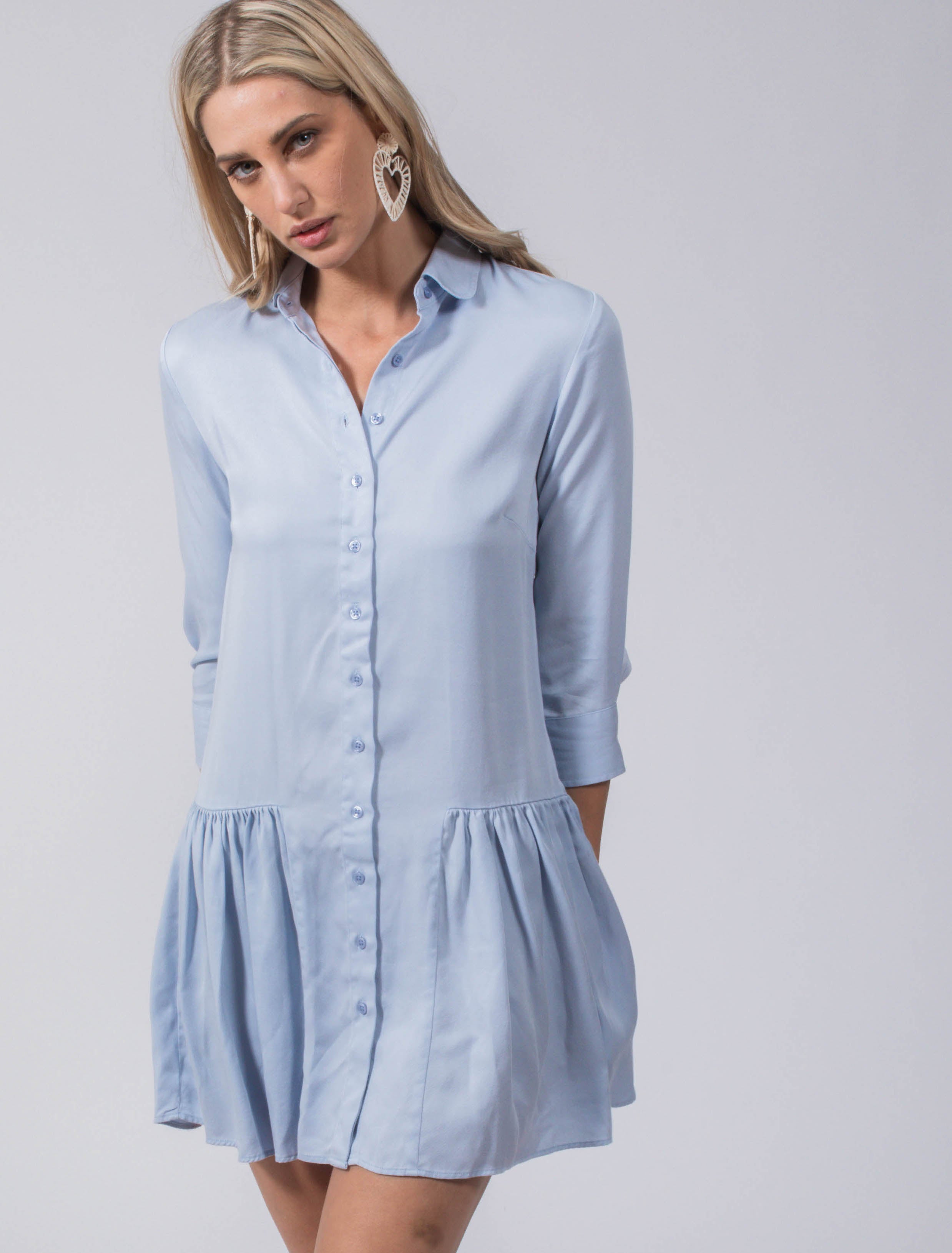 The Shirt by Rochelle Behrens Drop Waist Plaid Flannel Shirt Dress Size  Small