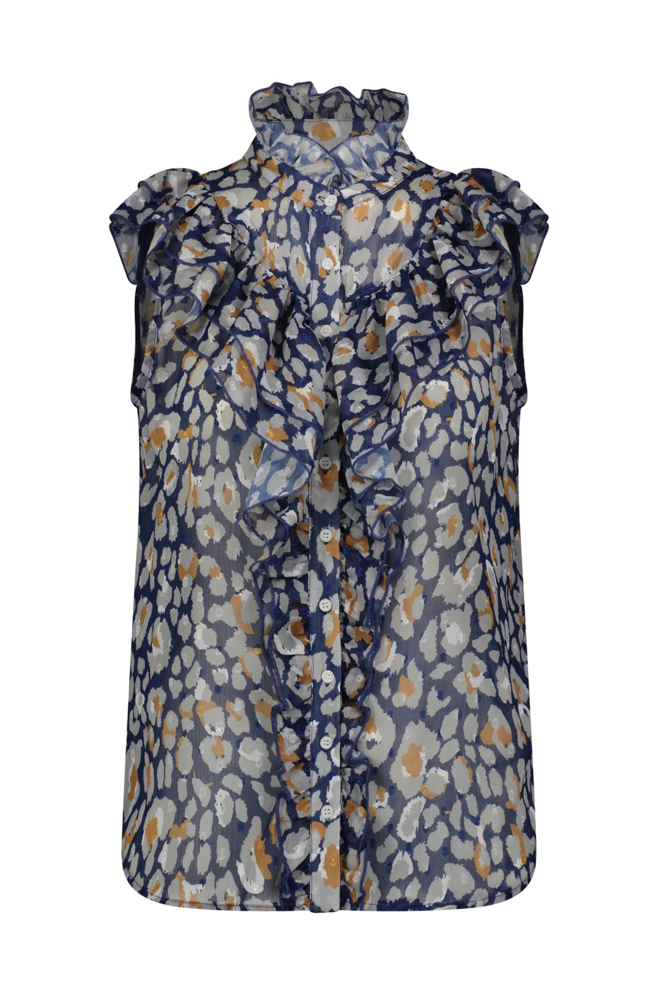 The Sleeveless Jill Ruffle Shirt